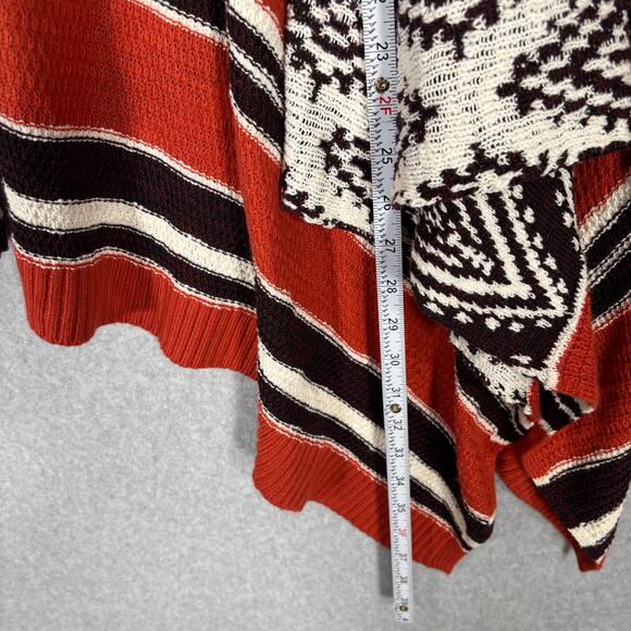 Knox Rose Cardigan Sweater Womens XS Orange Brown‎ Aztec Southwest Boho Tribal - Picture 5 of 11